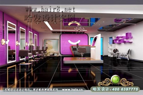 黑龙江省神秘紫色的妩媚美发店装修案例