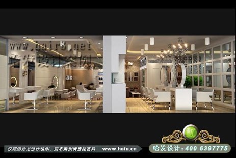 贵州省毕节市白色现代时尚美发店设计案例