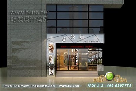 山东省邹平市简欧时尚、韩式绚丽混搭元素美发店装修案例发廊设计案例