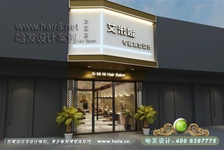 安徽省泗县市体现现代简约时尚线性感十足美发店装修案例