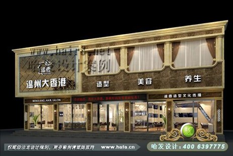 山东省临沂市现代时尚灰镜元素美发店设计案例