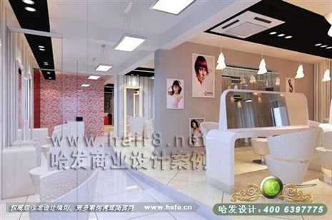 广西省南宁市透明洁雅风格美发店装修设计案例