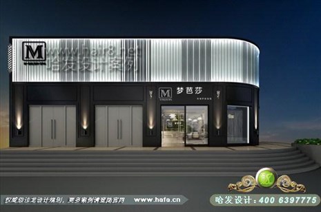 上海省上海市上海梦芭莎护肤造型沙龙延续后现代风格加上欧式线条的装饰，尽显低调奢华。美发店装修设计案例美发店设计案例