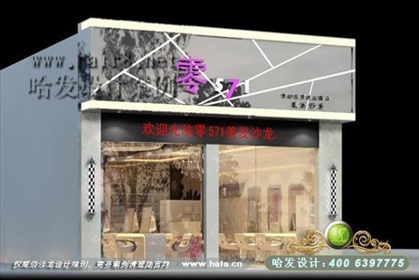 浙江省杭州市镜面反射、时尚软包美发店设计案例