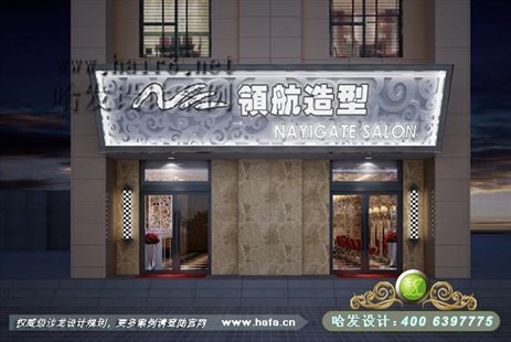 山西省晋城市黑白世界、红色经典点缀美发店设计案例