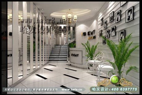 江苏省苏州市黑白灰未来感十足美发店装修设计案例